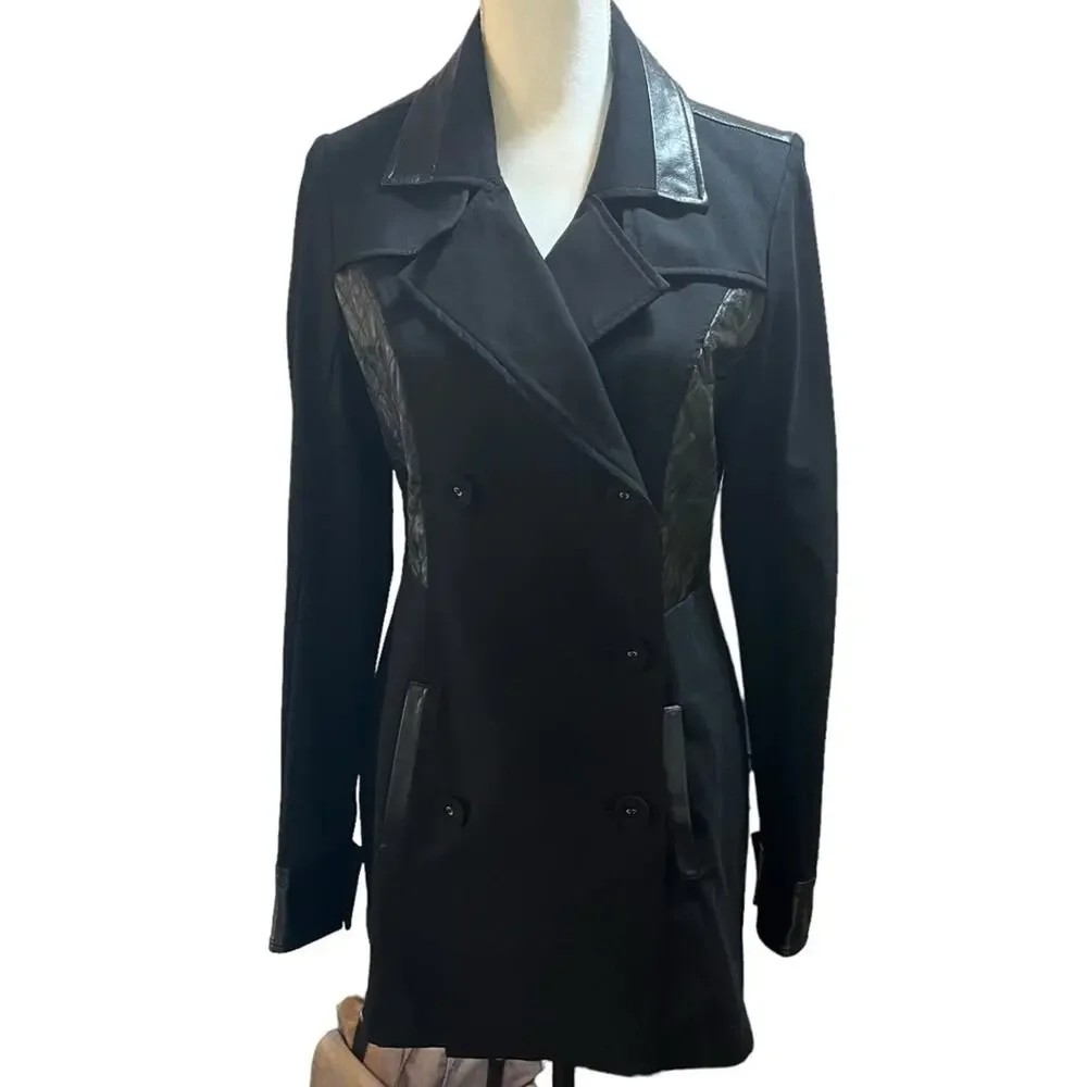 LA Made Lambskin Trimmed Trench Coat Size Large